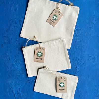 Wholesale GOTS Organic Canvas Zip Pouches