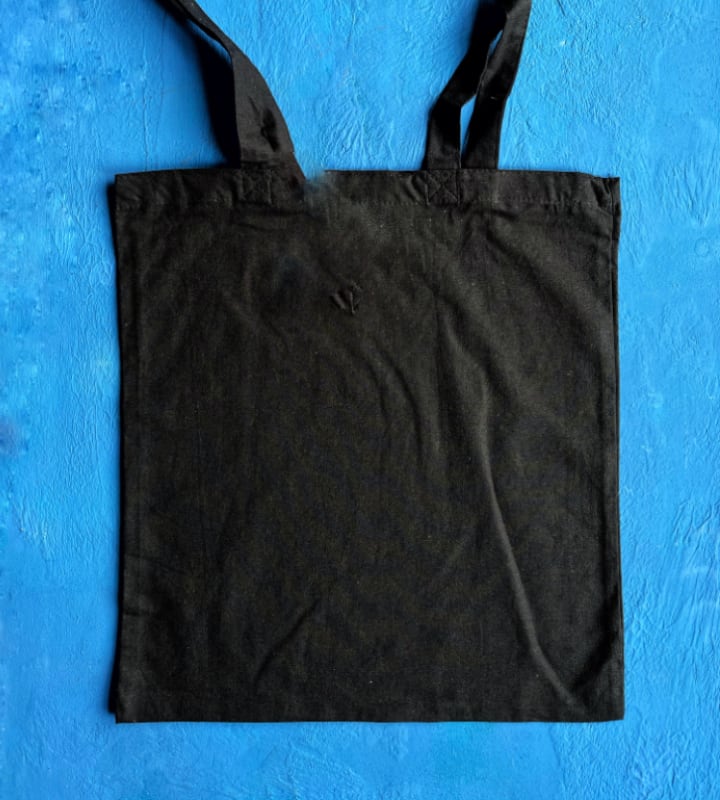 GOTS Organic 5oz Black Cotton Bag - 380x420mm