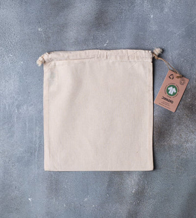 GOTS Organic 5oz Natural Cotton Drawstring Pouch - 250x300mm