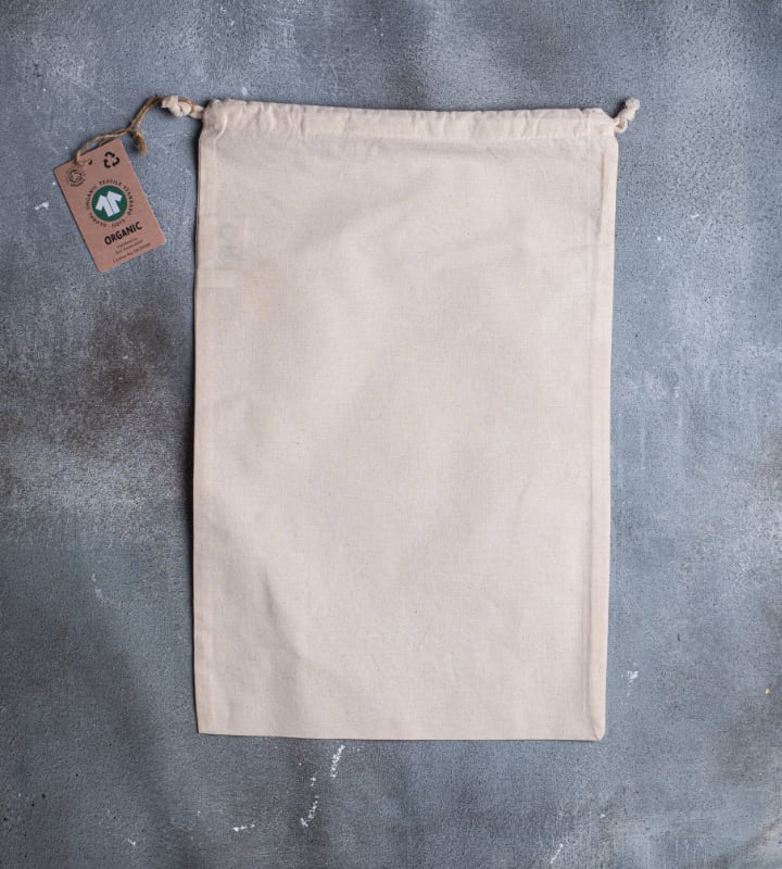 GOTS Organic 5oz Natural Cotton Drawstring Pouch - 310x480mm