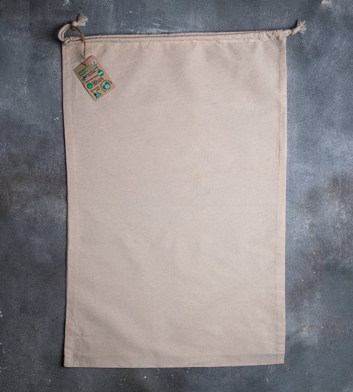 GOTS Organic 5oz Natural Cotton Drawstring Pouch - 500x750mm