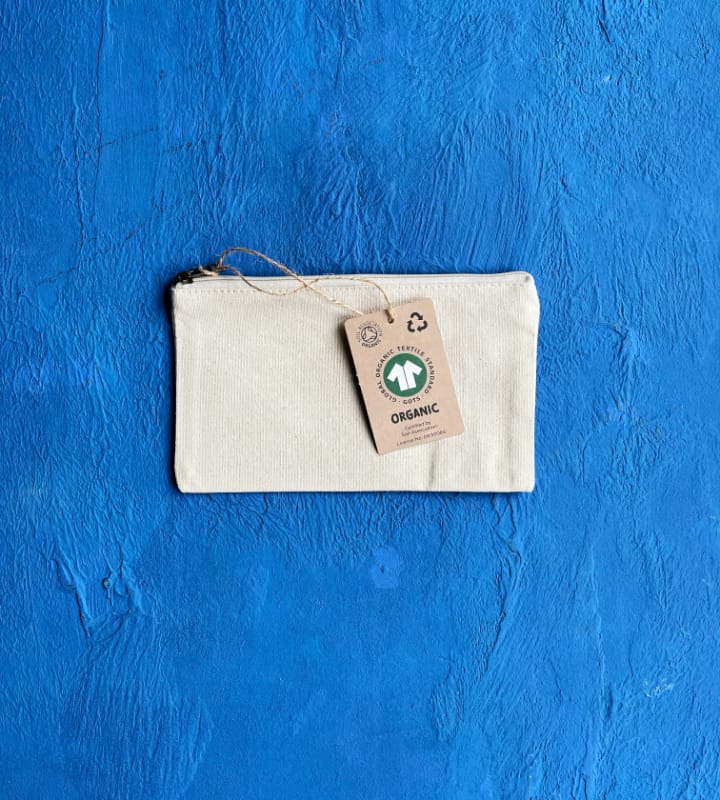 GOTS Organic Natural Canvas Zip Pouches