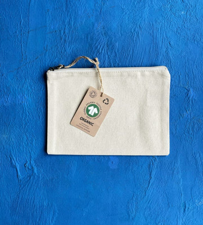 GOTS Organic Natural Canvas Zip Pouches