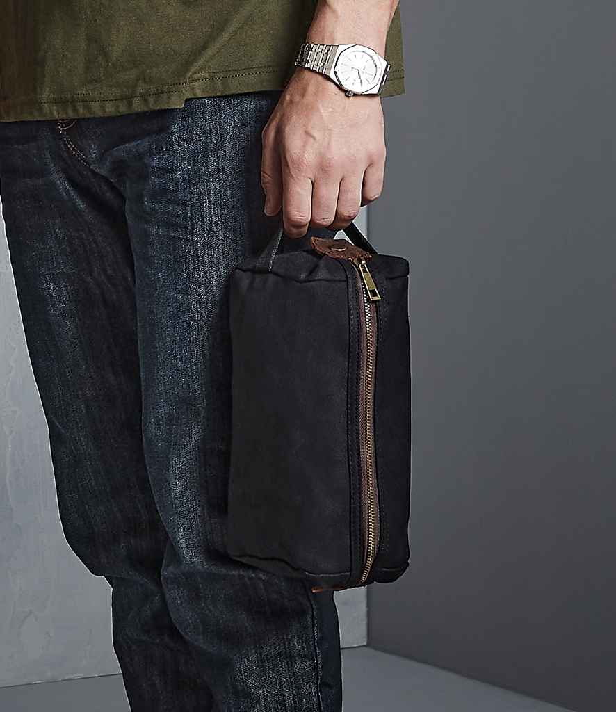 Quadra Heritage Waxed Canvas Wash Bag - QD651