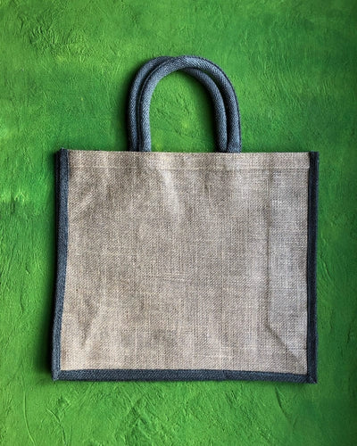 Jute Two Tone Gusseted Shopper